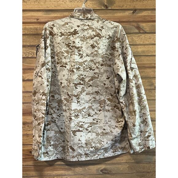Dept Of Navy USMC Authentic Men’s Digital Camo Blouse LG Shirt Insignia Brown - Picture 7 of 9